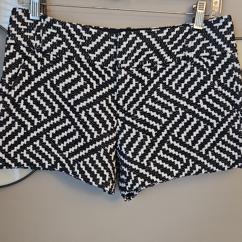 Alice + Olivia Black and White Tweed Shorts